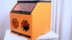 WorkBox prototype showing the clear opening front, two hand-access ports and modular outer walls